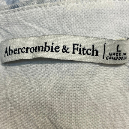 Abercrombie & Fitch Blue Floral Short Sleeve VNeck Twist Front Crop Blouse Top L
