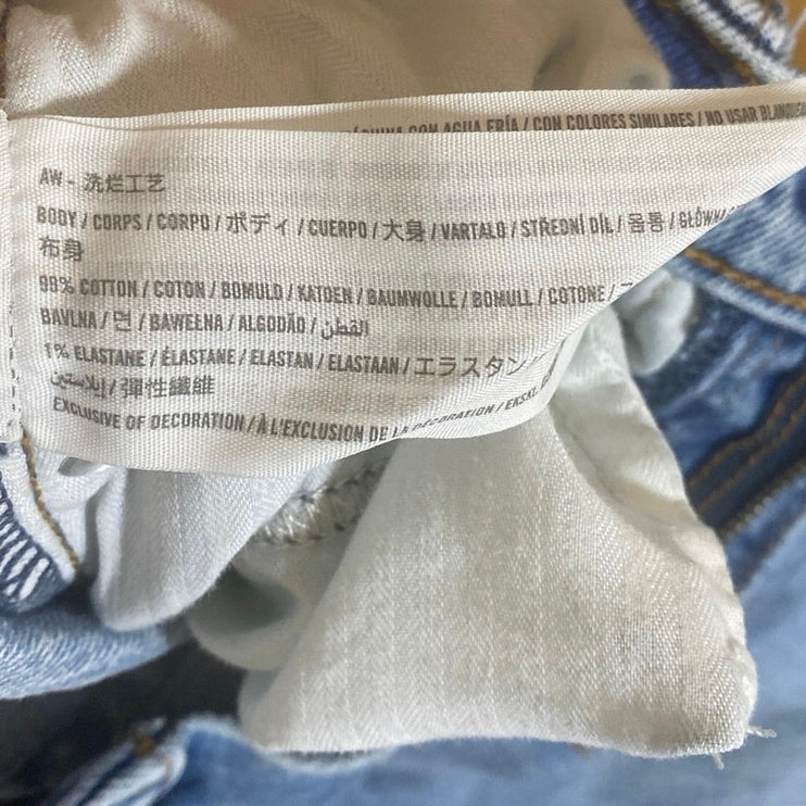Abercrombie & Fitch The Straight Mid Rise Blue Relaxed Denim Jeans Size 27