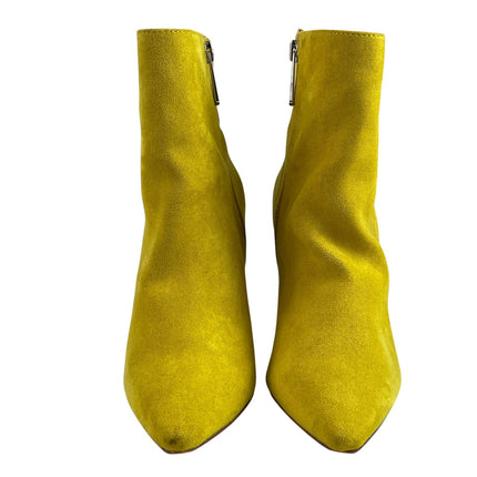 Charles by Charles David Yellow Faux Suede Pointed Toe Heel Ankle Boots Size 7
