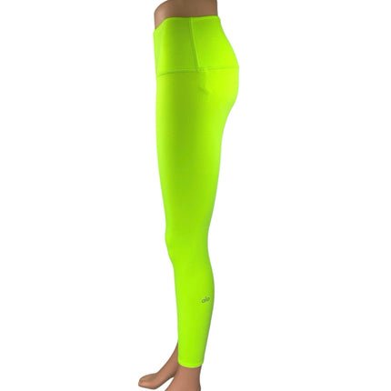 Alo Yoga Neon Green Skinny High Waist Fitness Workout Yoga Leggings Pants Size S