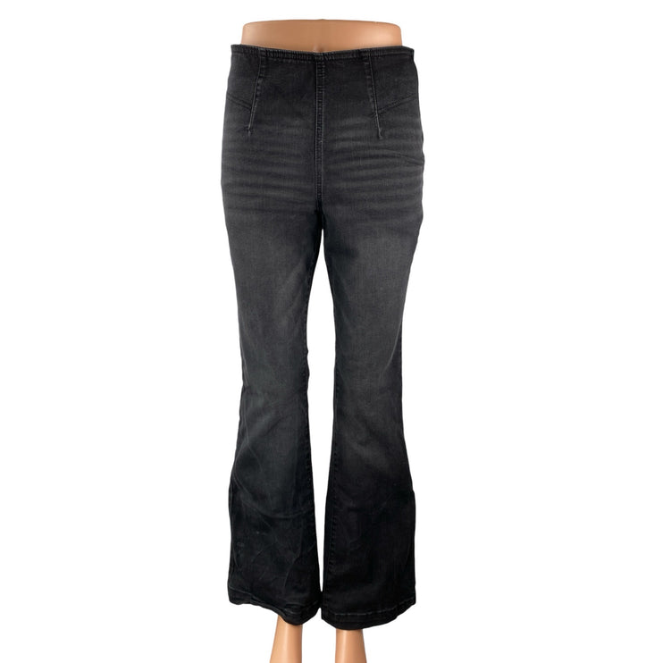 Knox Rose Women's Black High Waisted Y2k Boho Flared Bootcut Denim Jeans Size 4