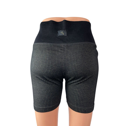 JoyLab Women's Black Ribbed High Rise Yoga Athletic Activewear Biker Shorts L/XL