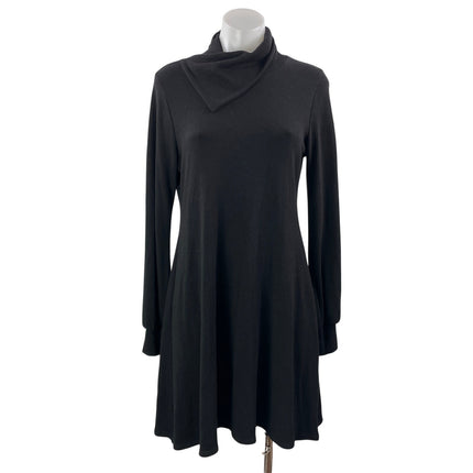 Karen Kane Women's Black Long Sleeve Mock Neck Knit A Line Mini Dress Size S