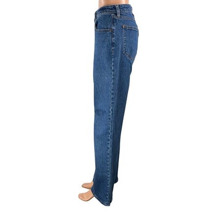 Abercrombie & Fitch The 90s Relaxed High Rise Straight Blue Denim Jeans Size 27