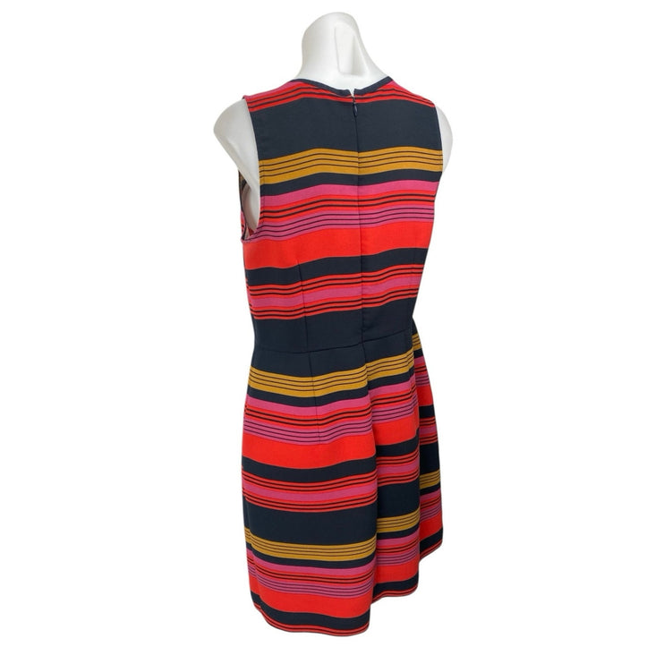 Ann Taylor LOFT Multicolor Striped Colorblock Sleeveless Sheath Mini Dress Sz 10