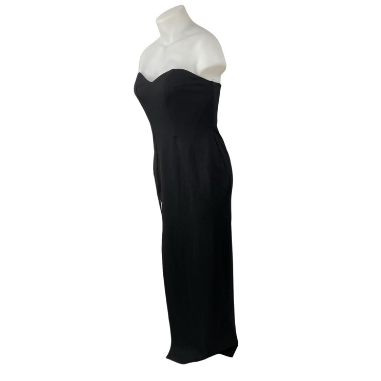NEW Showpo Oriella Panelled Thigh Split Strapless Bandeau Maxi Bodycon Dress 14