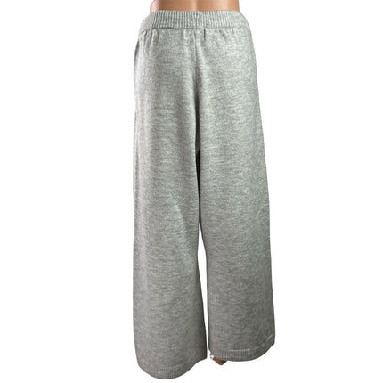 Oner Women's Gray Knit High Waisted Wide Leg Baggy Palazzo Sweat Pants Size M