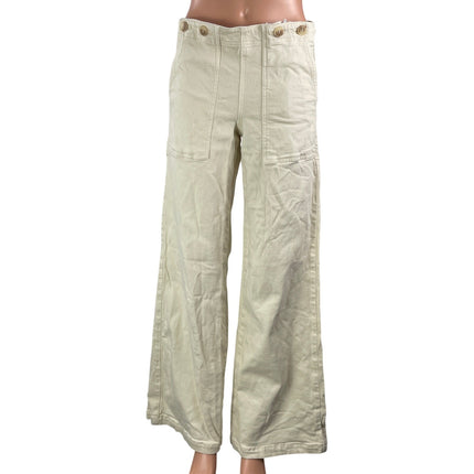 Pilcro And The Letterpress Cream Women's Wide Leg Utility Denim Jeans Pants 27