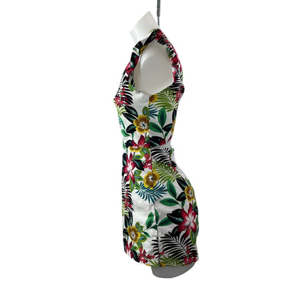 Zara Women's Multicolor Tropical Ruffle Flutter Sleeve Mini Jumpsuit Romper Sz S