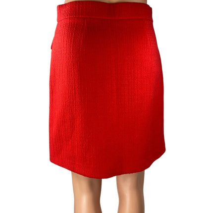 Ann Taylor LOFT Women's Red Textured Pocket Mini Straight Pencil Skirt Size XS