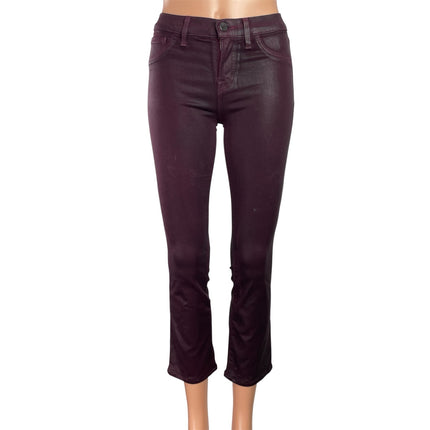 J Brand Maria Purple Faux Leather Metallic Skinny Leg Jeans Trousers Pants Sz S