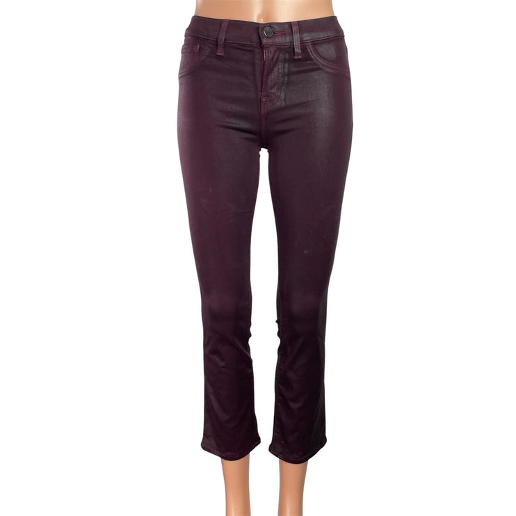 J Brand Maria Purple Faux Leather Metallic Skinny Leg Jeans Trousers Pants Sz S