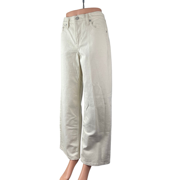 NEW Banana Republic 90s Relaxed White High Rise Wide Leg Denim Jeans Size 26