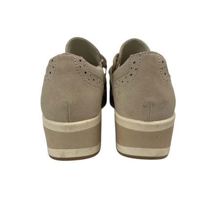 Dolce Vita Jhenee Beige Suede Leather Round Toe Chunky Platform Loafers Shoes 9