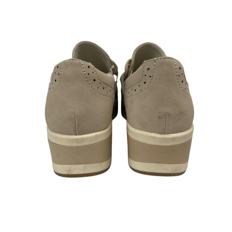 Dolce Vita Jhenee Beige Suede Leather Round Toe Chunky Platform Loafers Shoes 9