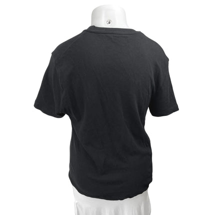 Zara Women's Black Knit Short Sleeve Crew Neck Classic Tee T-Shirt Top Size XL