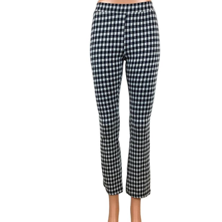 Urban Outfitters Gingham Checkered Black White High Waist Flared Leg Pants- XS