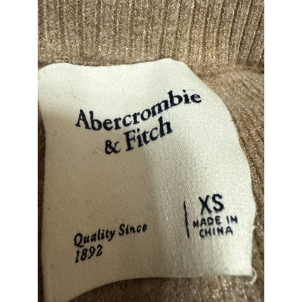 Abercrombie & Fitch Women Tan Beige Long Sleeve Mock Neck Sweater Top Size XS