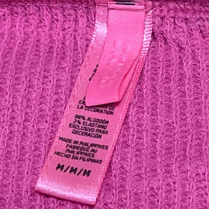Skims Women's Pink Long Sleeve Ribbed Knit Loose Crew Neck Sweater Top Size M