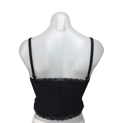 Alexander Wang Black Sleeveless Cami Camisole Bandeau Bustier Crop Tank Top Sz M