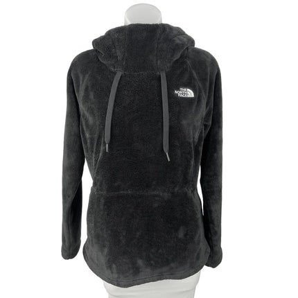 The North Face Black Cowl Neck Drawstring Sherpa Fleece Pullover Hoodie Jacket M