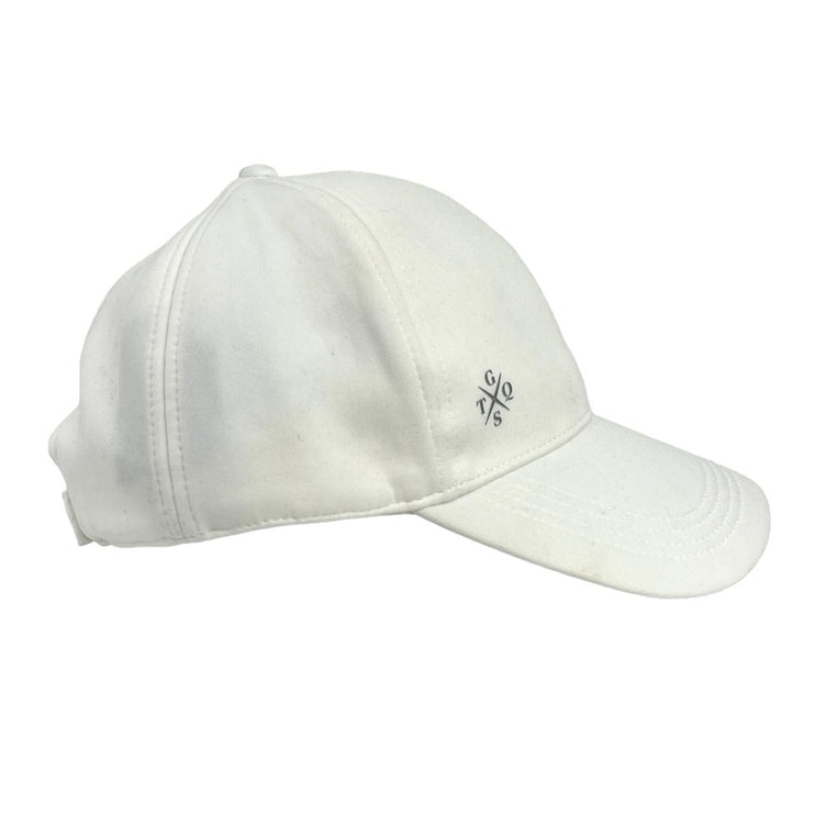 GSTQ NWT White Embroidered Logo Adjustable Strap Baseball Hat Cap One Size