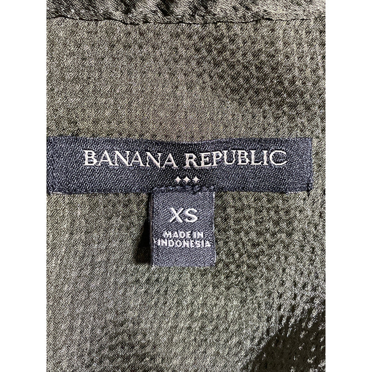 Banana Republic Women's Green Drop Short Sleeve Tie Waist Midi Shirt Dress XS