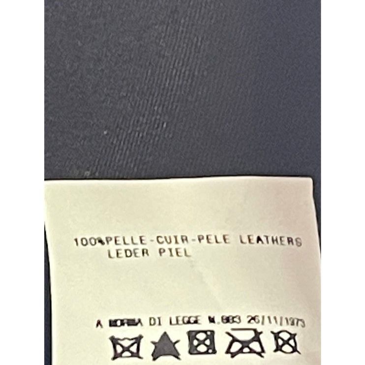 Gianfranco Ferre GF Brown 100% Leather Ribbed Snap Shoulder Tote Bag Handbag OS