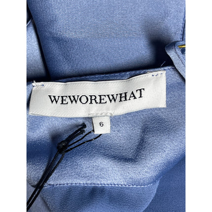 NEW WeWoreWhat Blue Satin Sleeveless Cowl Neck Cami Camisole Tank Slip Dress XL