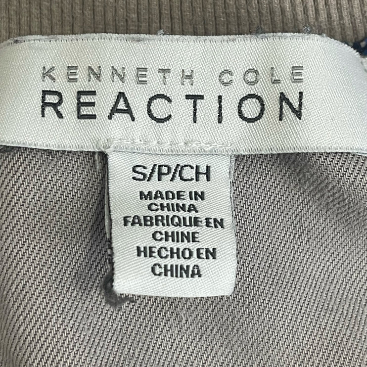 Kenneth Cole Reaction Gray Long Sleeve Full Zip Moto Bomber Coat Jacket Size S/P