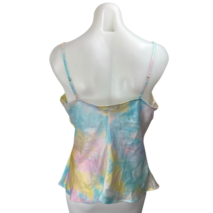 Zara Multicolor Tie Dye Sleeveless Cowl Neck Cami Camisole Tank Top Size L