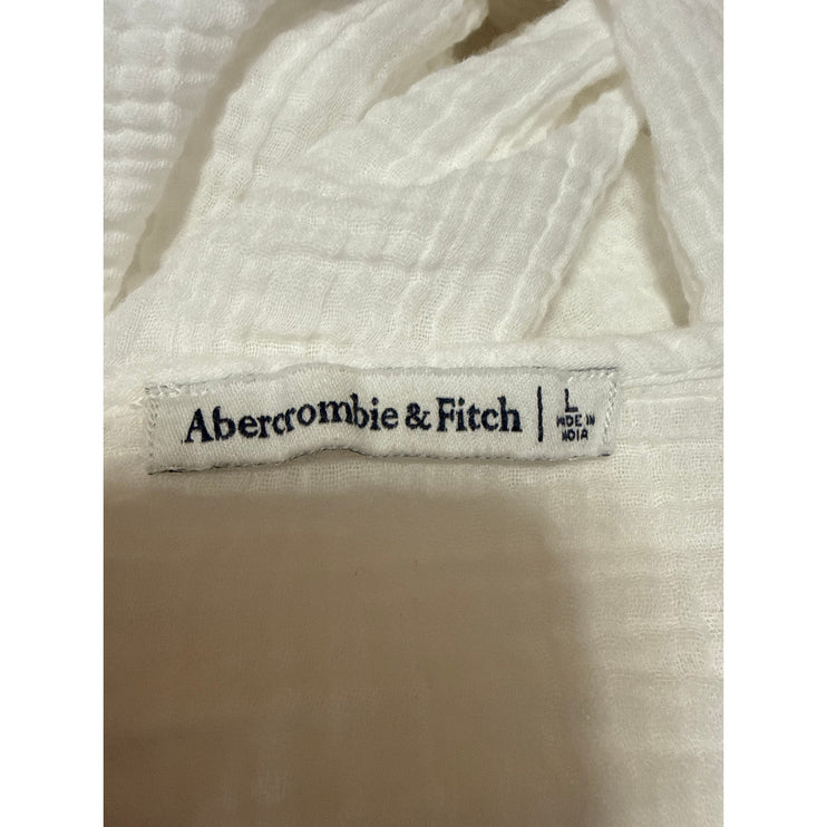 Abercrombie & Fitch White Long Sleeve Beach Cover Up Mini Flare A-Line Dress L