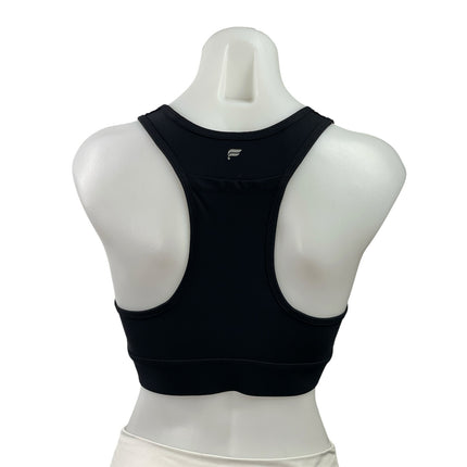 Fabletics Women's Black Scoop Neck Racerback Yoga Athletic Sports Bra Crop Top M