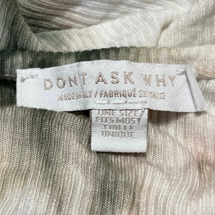 Don't Ask Why Green Cream Tie Dye Ribbed Knit Sleeveless Tank Bodysuit Top OS