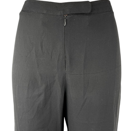 Giorgio Armani Borgo 21 Black 100% Silk Straight High Waist Trousers Pants Sz 40