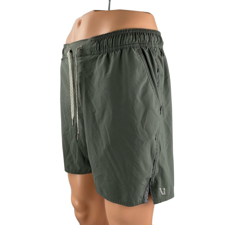 Vuori Men's Green Drawstring Workout Running Athletic Mini Shorts Size 30