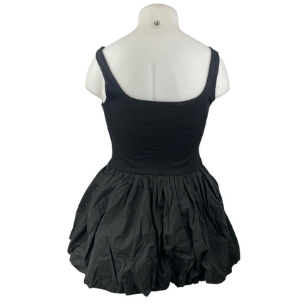 NEW Dissh Black Sleeveless Square Neck Mini Puffball Tank Bubble Hem Dress Sz 14