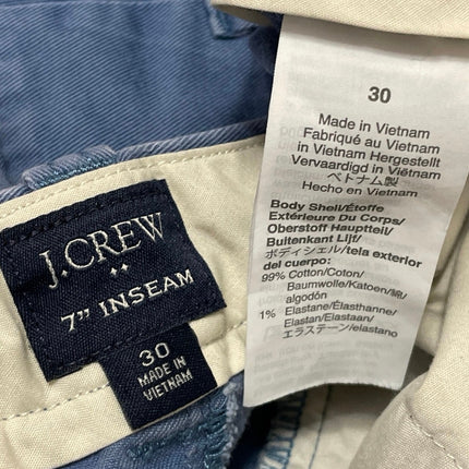 J. Crew Men's Blue Beige High Waisted Casual Straight Chino Khaki Shorts Size 30