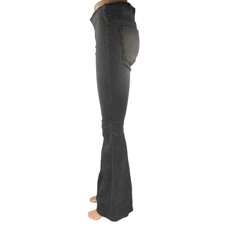 Free People Women's Gray Mid Rise Pull On Bootcut Flared Denim Jeans Pants Sz 27