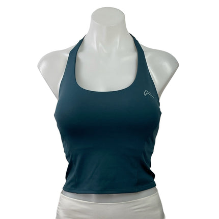Oner Active Timeless Blue Halter Open Back Yoga Athletic Sports Bra Crop Top S