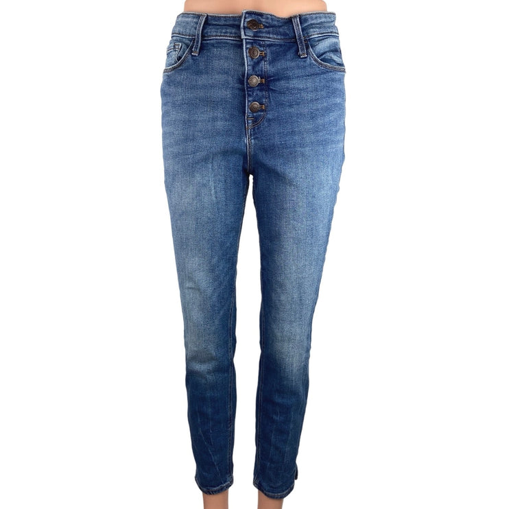 Old Navy Blue Medium Wash High Rise Denim Rockstar Super Skinny Jeans Size 8