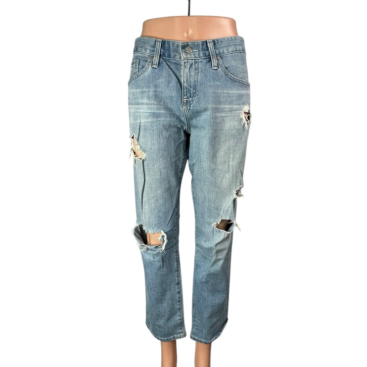 Adriano Goldschmied Distressed Slouchy Slim Boyfriend Denim Jeans Pants Size 28R