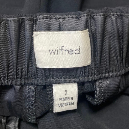 Aritzia Wilfred Women's Black High Waist Drawstring Baggy Cargo Trousers Pants 2