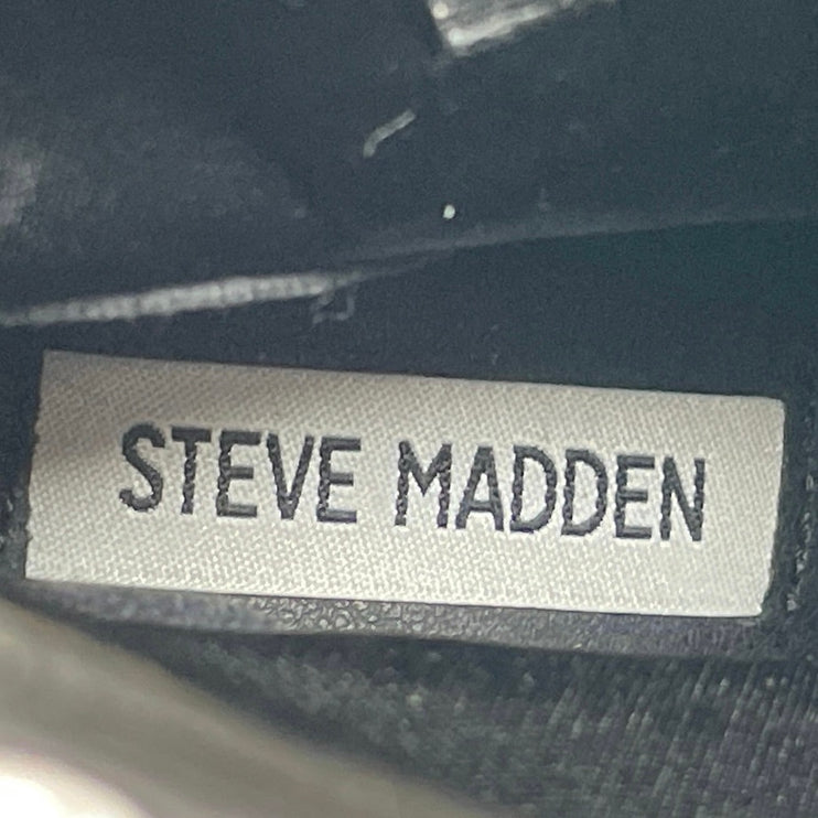 Steve Madden Cobra Women's Black Rhinestone Chunky Heels Platform Ankle Boots 8