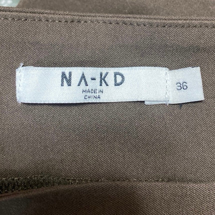NA-KD Womens Brown High Waisted Slim Skinny Flare Trousers Pants Size US 6