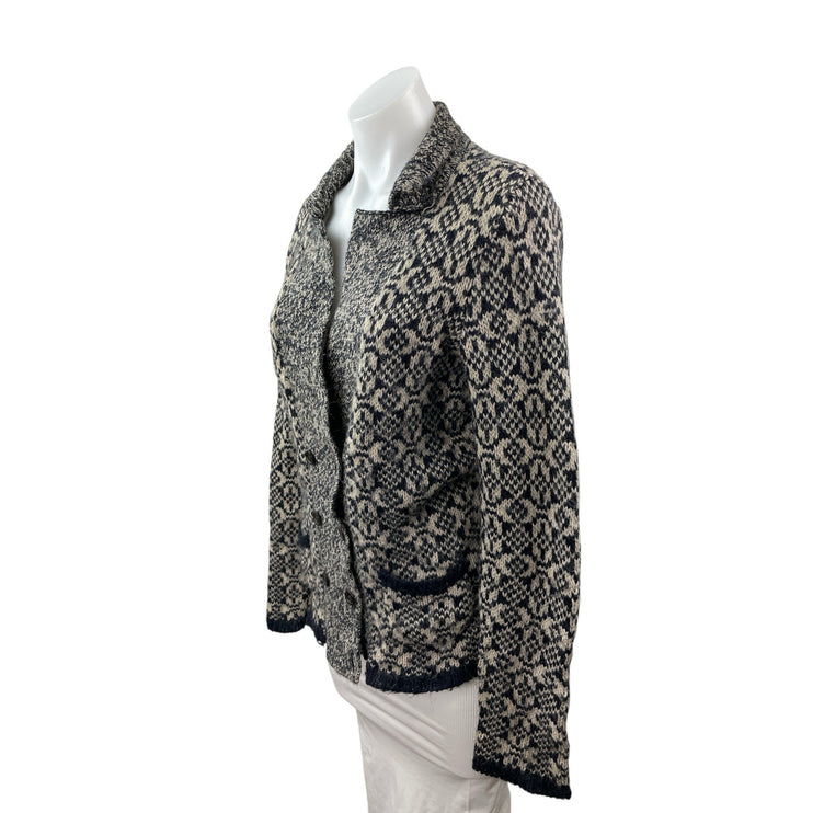 Banana Republic Alpaca Wool Fair Isle Double Breasted Cardigan Sweater Top Sz S