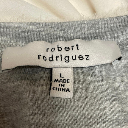 Robert Rodriguez Women's White Gray Sleeveless Scoop Neck Tank Top Size L
