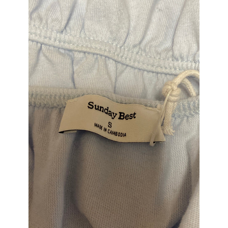 NEW Aritzia Sunday Best Marine Smocked Sleeveless Crop Babydoll Cami Tank Top S