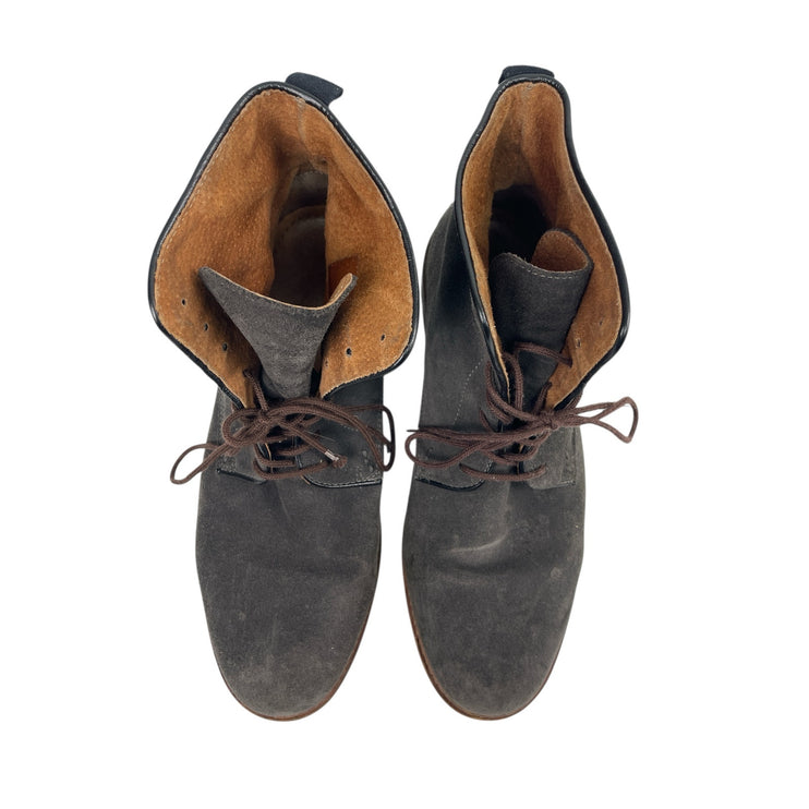 Shoe The Bear Ned Men's Gray Suede Lace Up Round Toe Ankle Combat Boots 43 US 10