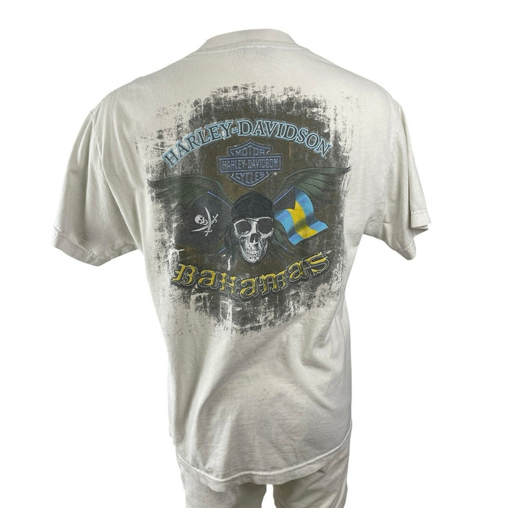 Harley Davidson Men's Gray Bahamas Graphic Print Short Sleeve T Shirt Tee Top